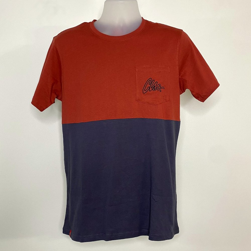 CLSC COLOR BLOCK MEN'S T-SHIRT BURGUNDY AND NAVY